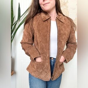 Sonoma Tan Genuine Suede Leather Jacket
